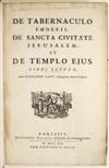 JUDAICA LAMY, BERNARD. De tabernaculo foederis, de sancta civitate Jerusalem et de templo ejus. Libri Septem. 1720